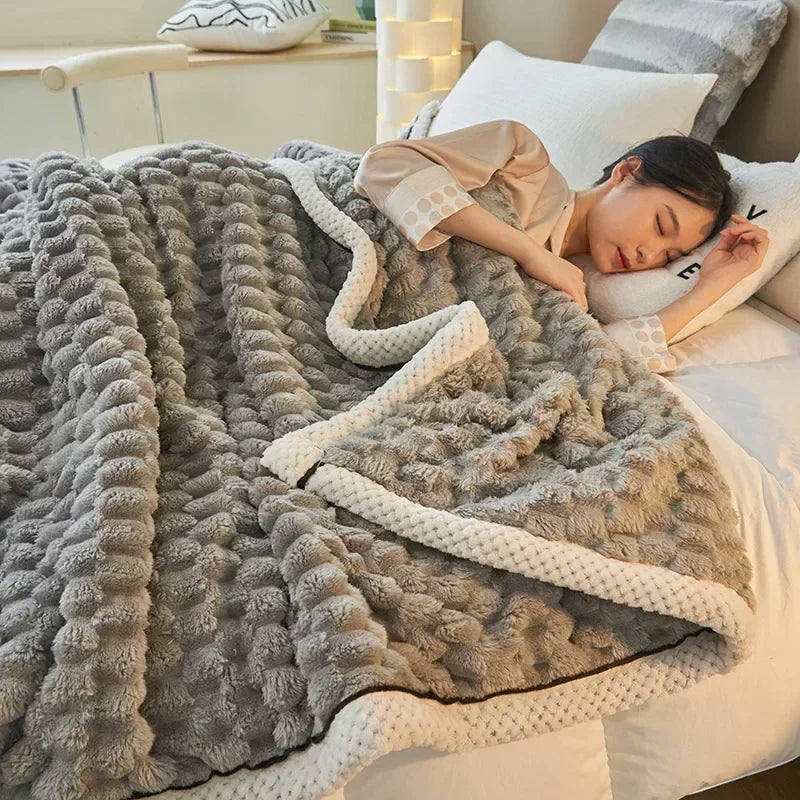 Cozy autumn flannel blanket