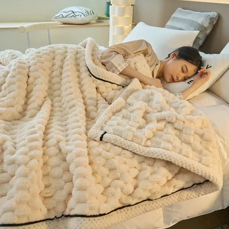 Cozy autumn flannel blanket