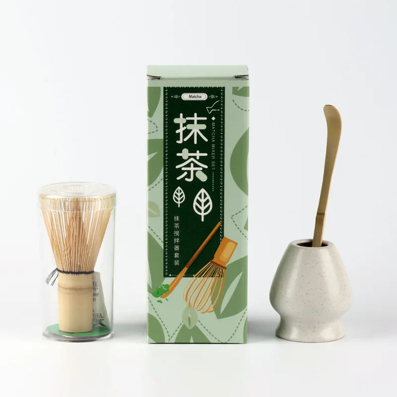 Variant image for Bamboo Matcha Whisk Set 100-Prong Chasen with Scoop Eco-Friendly Tea Preparation Tool-6