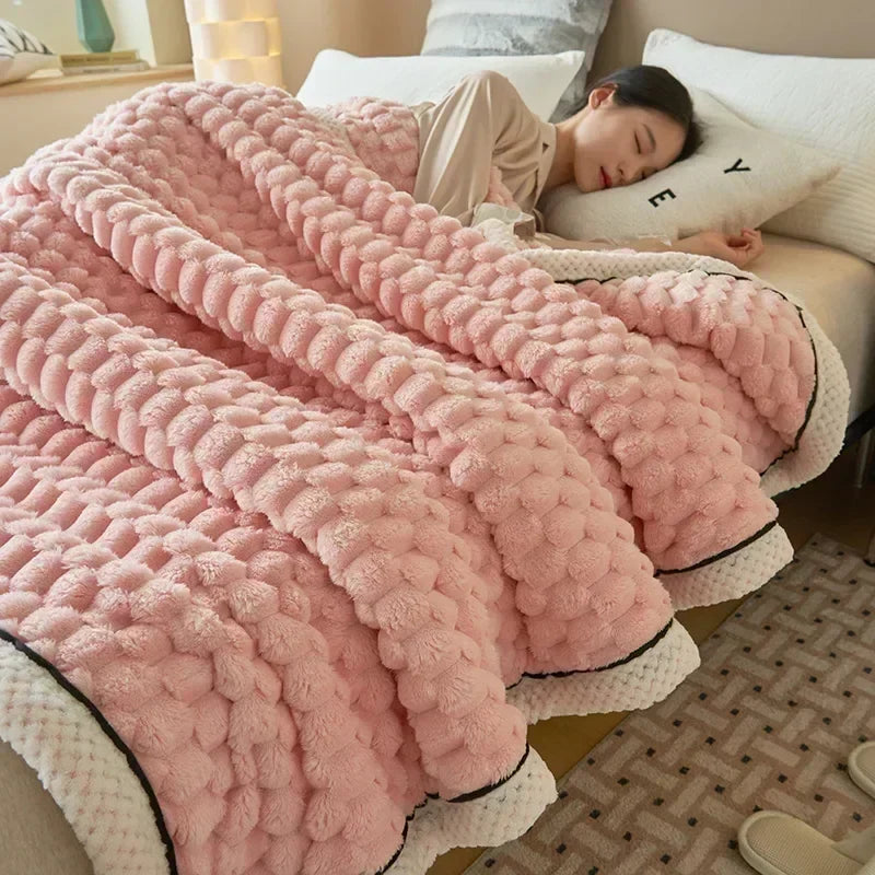 Cozy autumn flannel blanket