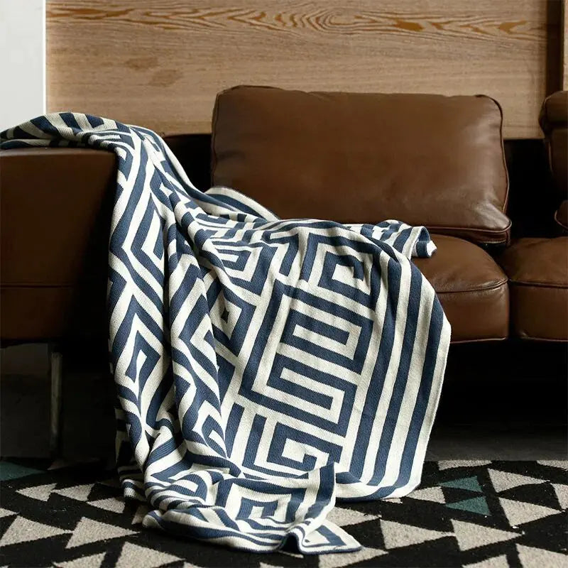 Modern geometric blanket