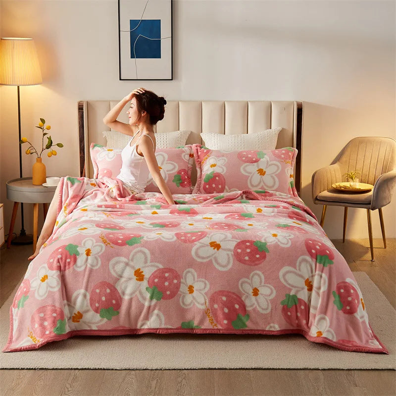 Fluffy floral blanket