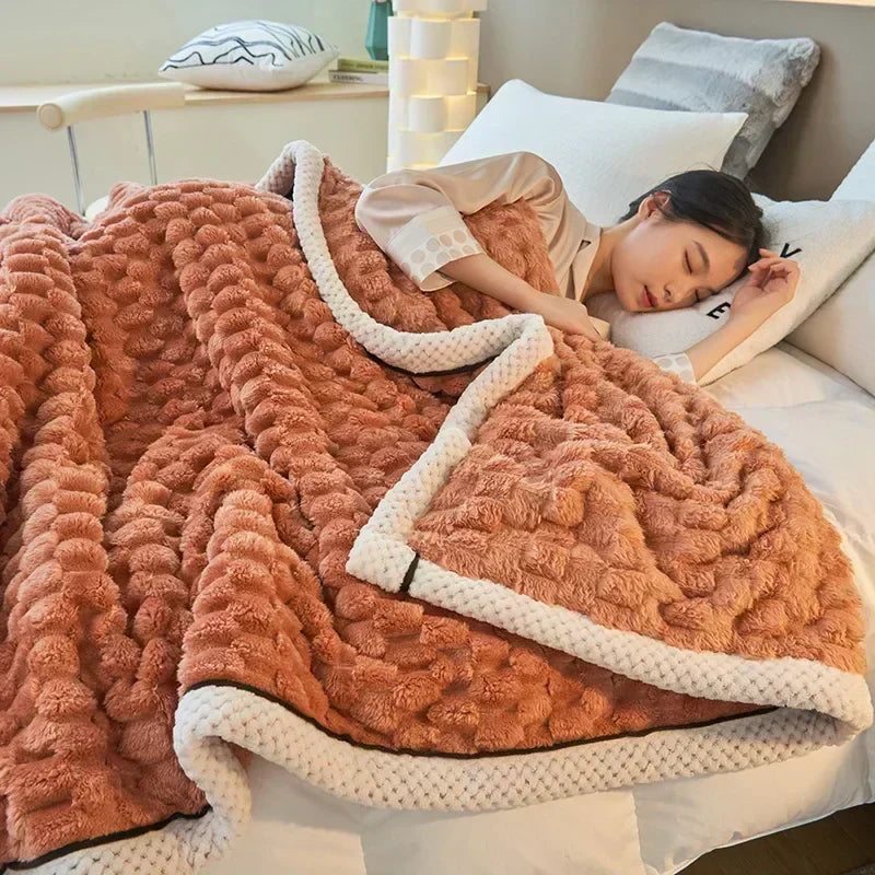 Cozy autumn flannel blanket