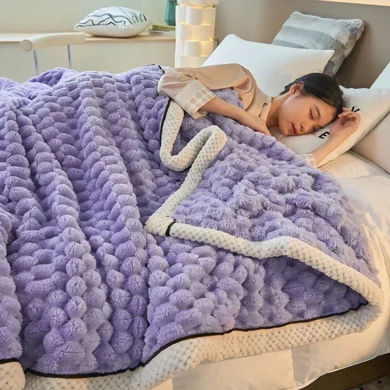 Cozy autumn flannel blanket