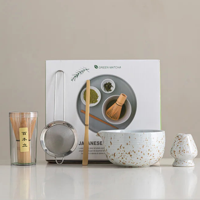 Variant image for Ceramic Matcha Bowl Set Natural Size Standard High-Quality with Whisk-3