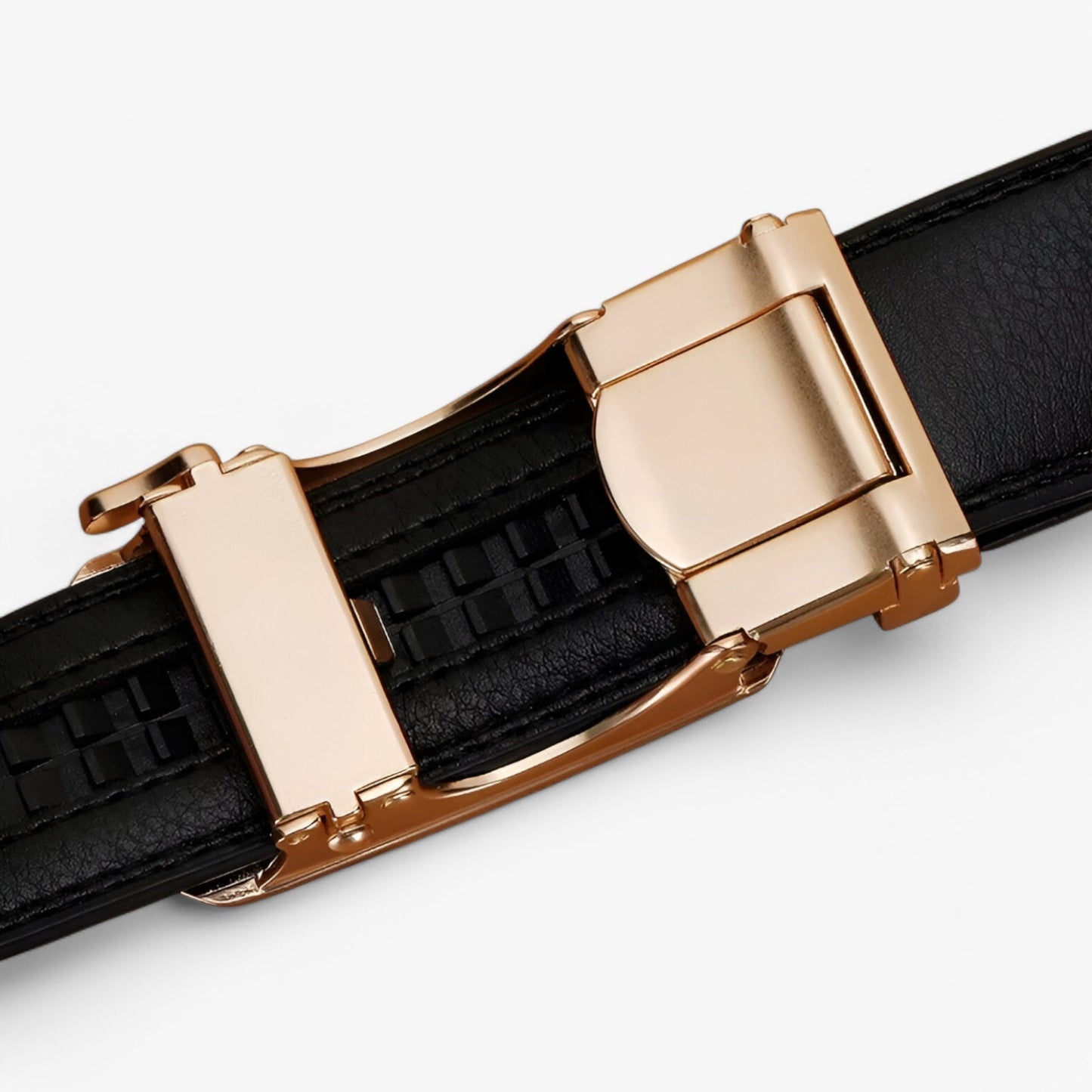 Adjustable Black Automatic Belt with Golden Loop – Stylish Accessory for Men and Women, Eco-Friendly Material-6