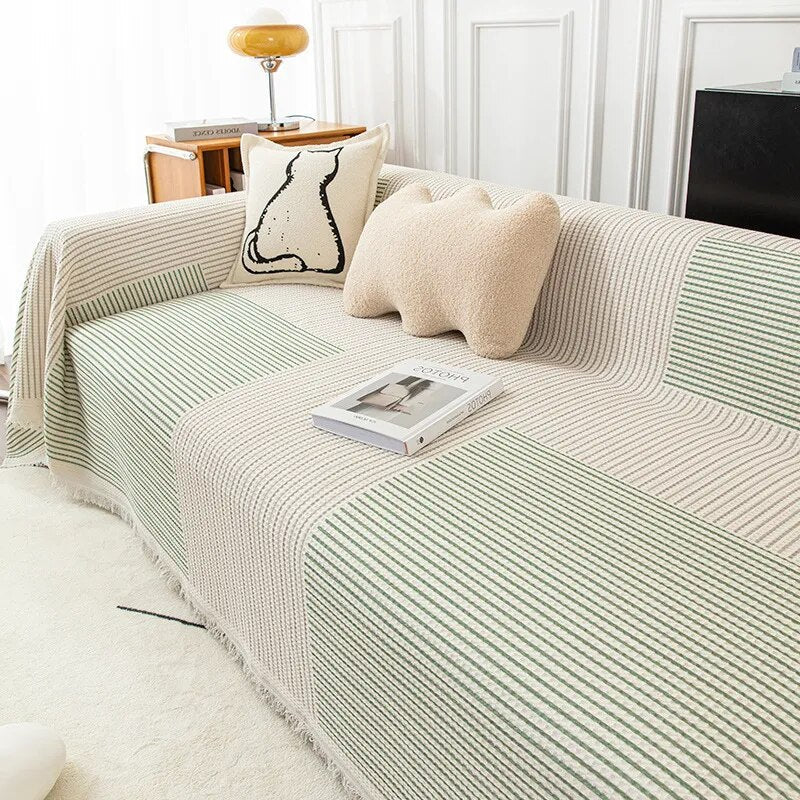 Comfortable sofa blanket with abstract pattern – Soft, versatile blanket for the living room