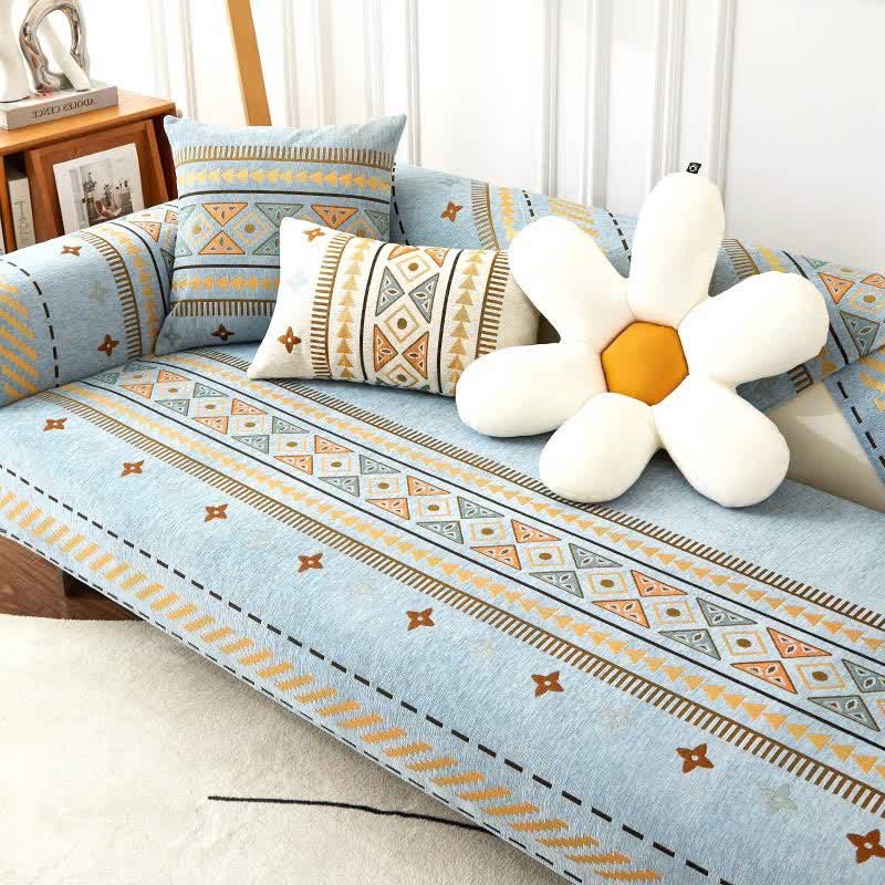 Bohemian Chenille Sofa Throw - Stylish Furniture and Protection Cover