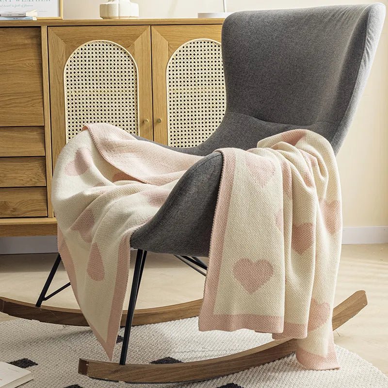 Cozy heart sofa blanket