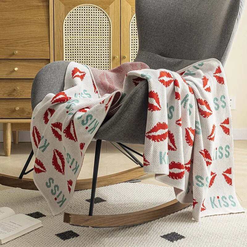 Cozy heart sofa blanket