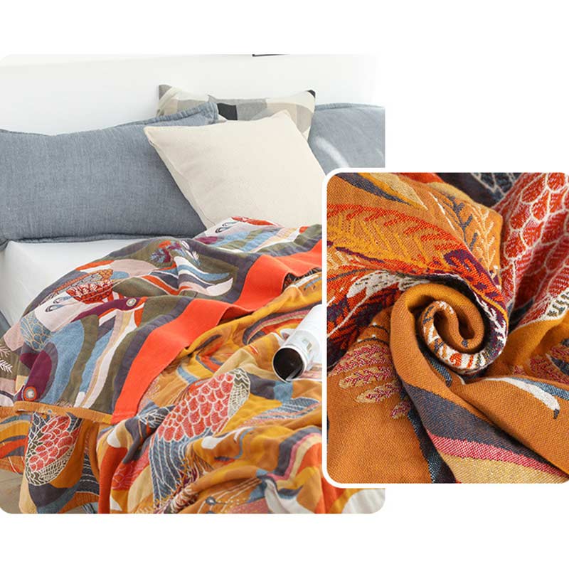 Reversible Organic Cotton Quilt with Toucan Bird Pattern – Soft Eco-Friendly Bedding for Kids, Queen/King Size Options 6