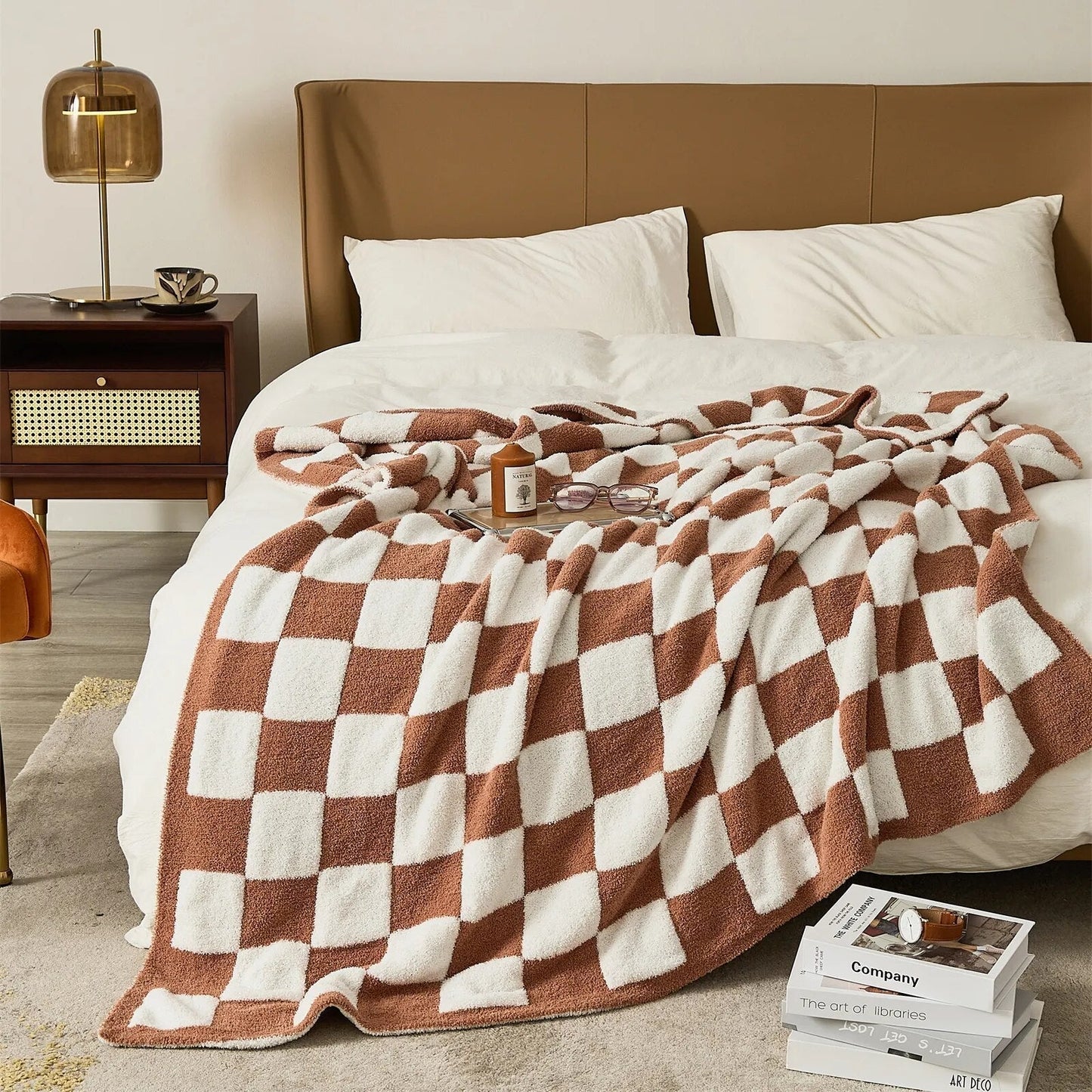 Stylish checked blanket with check pattern