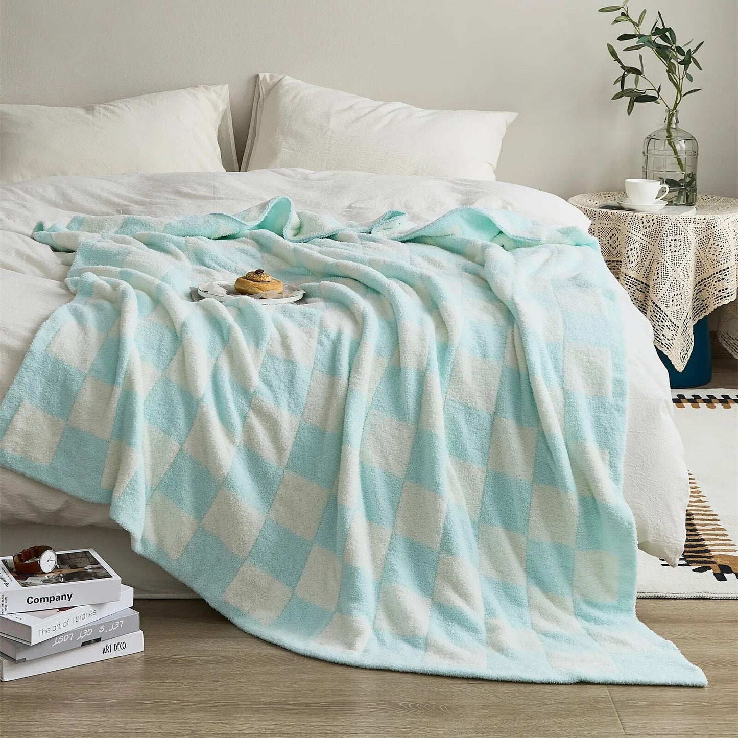 Stylish checked blanket with check pattern
