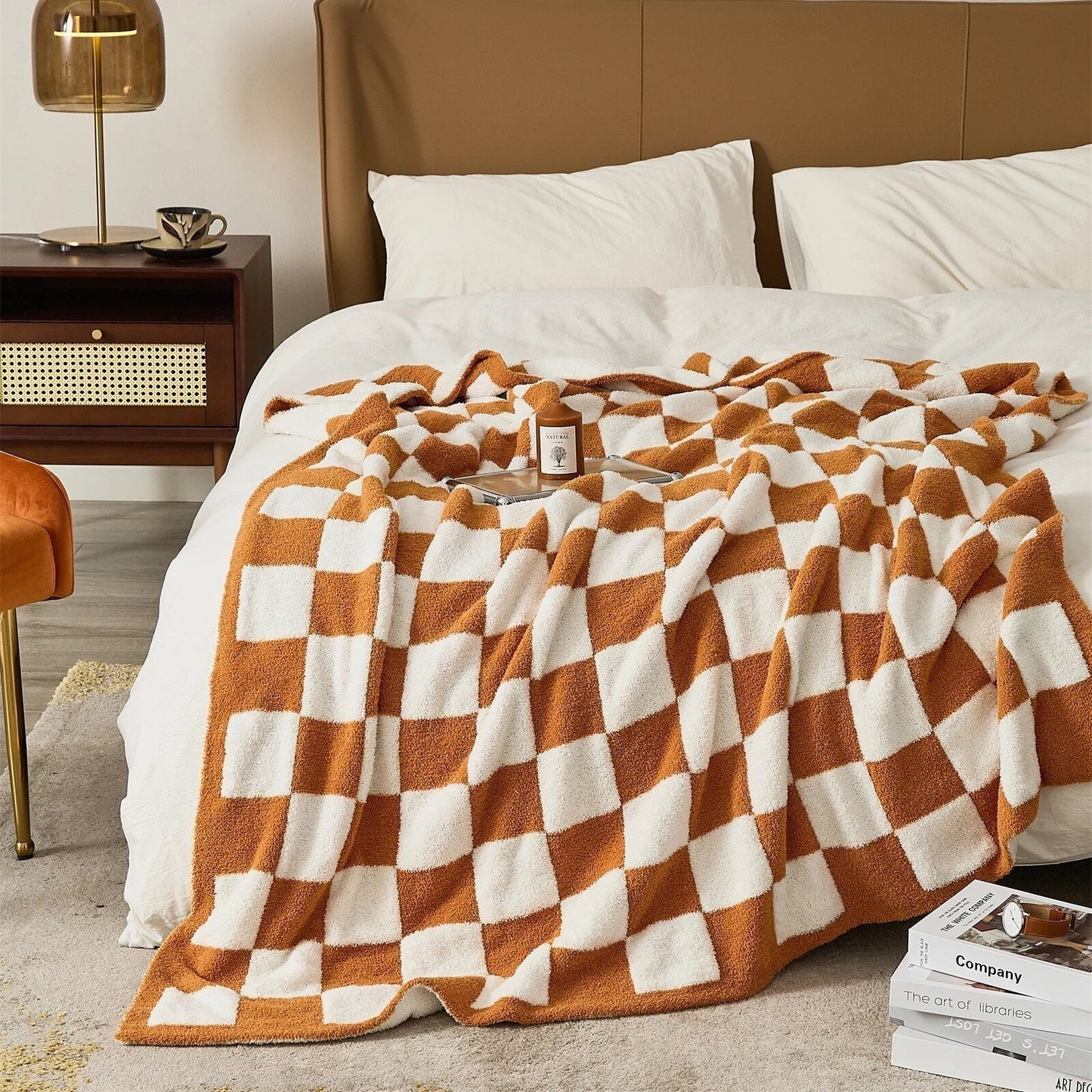Stylish checked blanket with check pattern