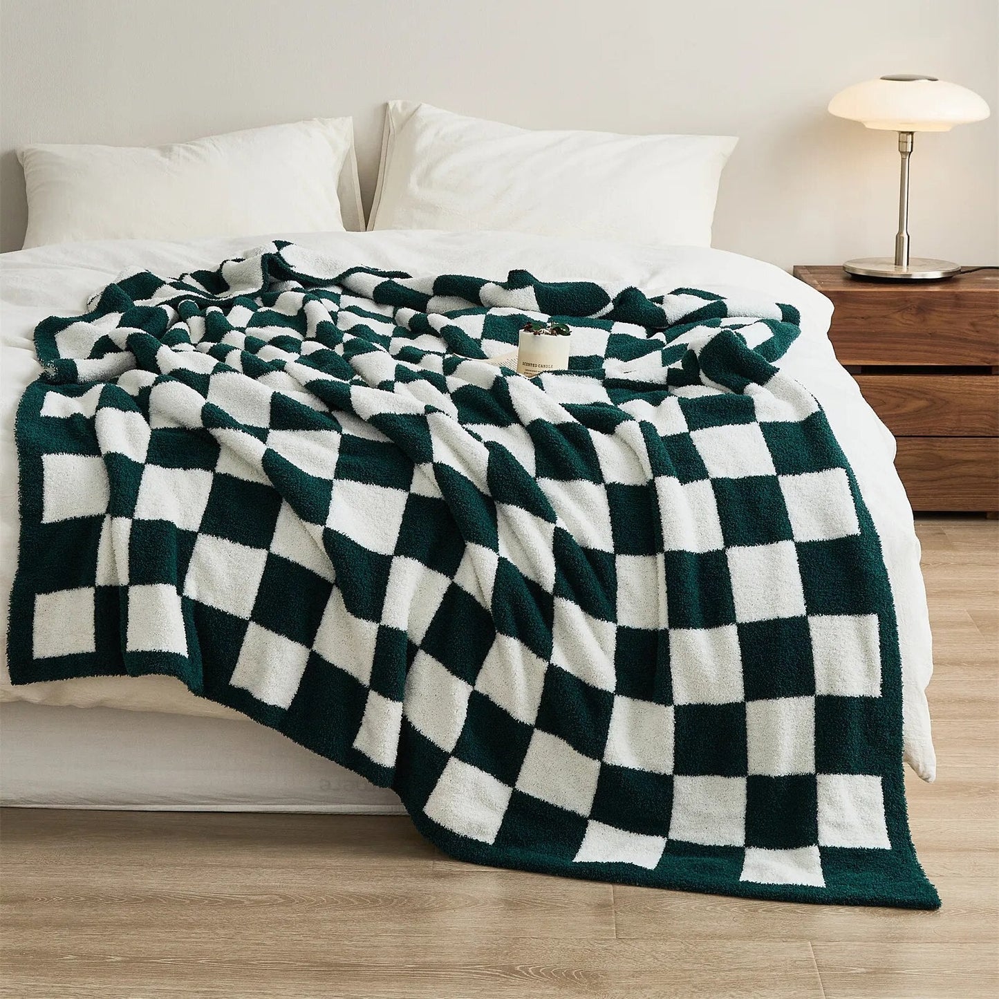 Stylish checked blanket with check pattern