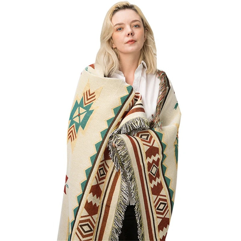 Bohemian Style Blanket for Indoor and Outdoor Use