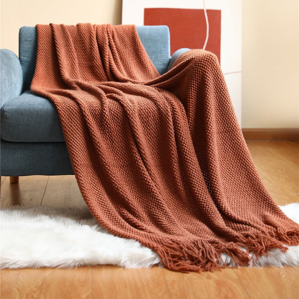 Nordic knitted blanket - Soft & Cozy - Perfect for living room, bedroom & terrace
