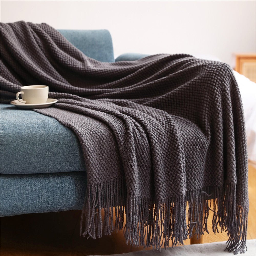 Nordic knitted blanket - Soft & Cozy - Perfect for living room, bedroom & terrace