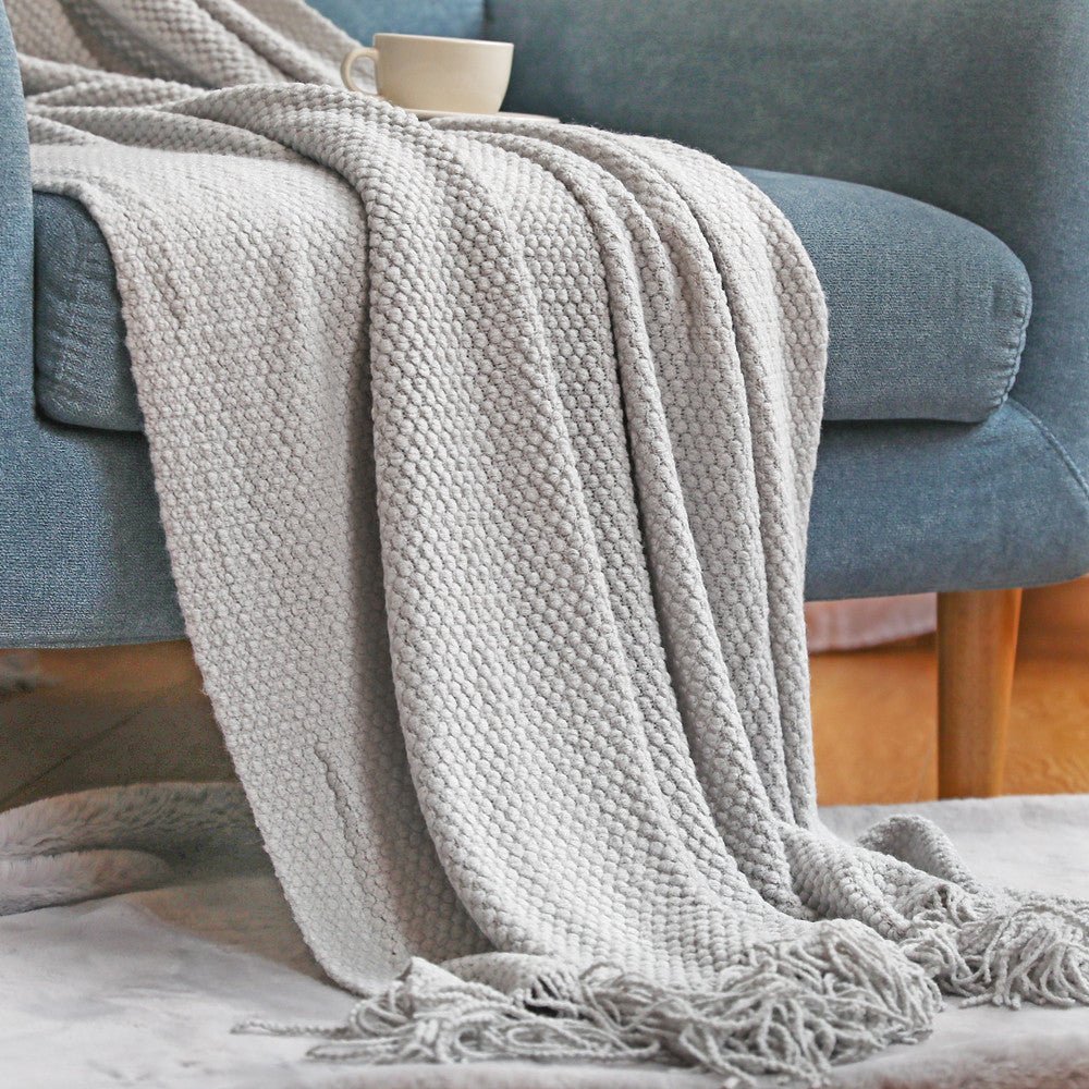 Nordic knitted blanket - Soft & Cozy - Perfect for living room, bedroom & terrace