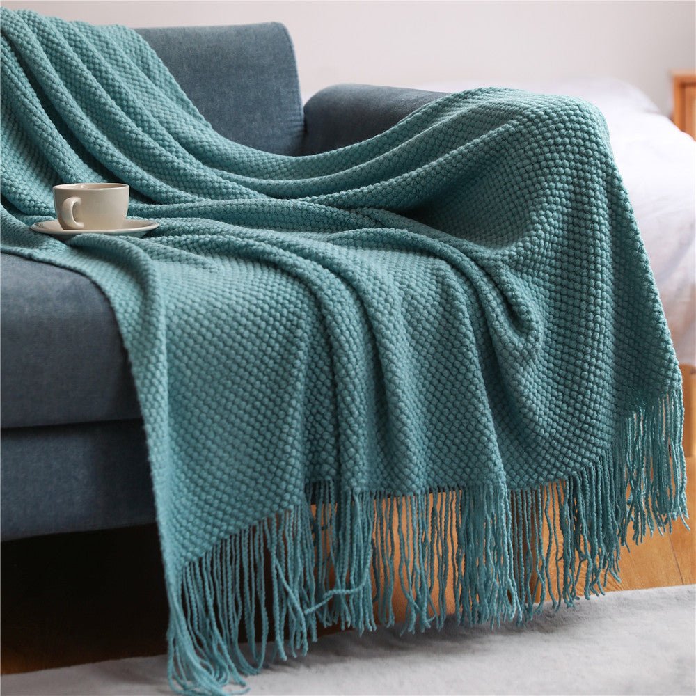 Nordic knitted blanket - Soft & Cozy - Perfect for living room, bedroom & terrace