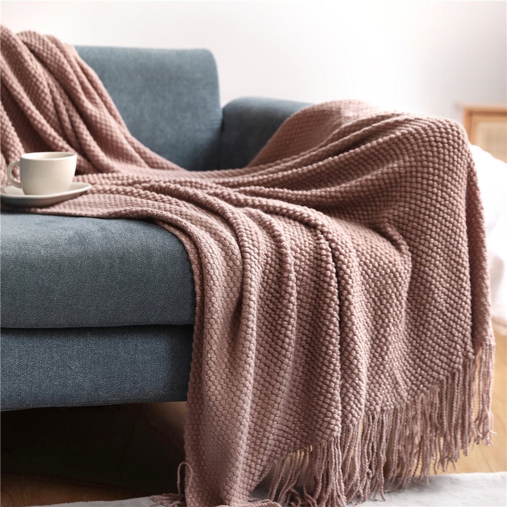 Nordic knitted blanket - Soft & Cozy - Perfect for living room, bedroom & terrace