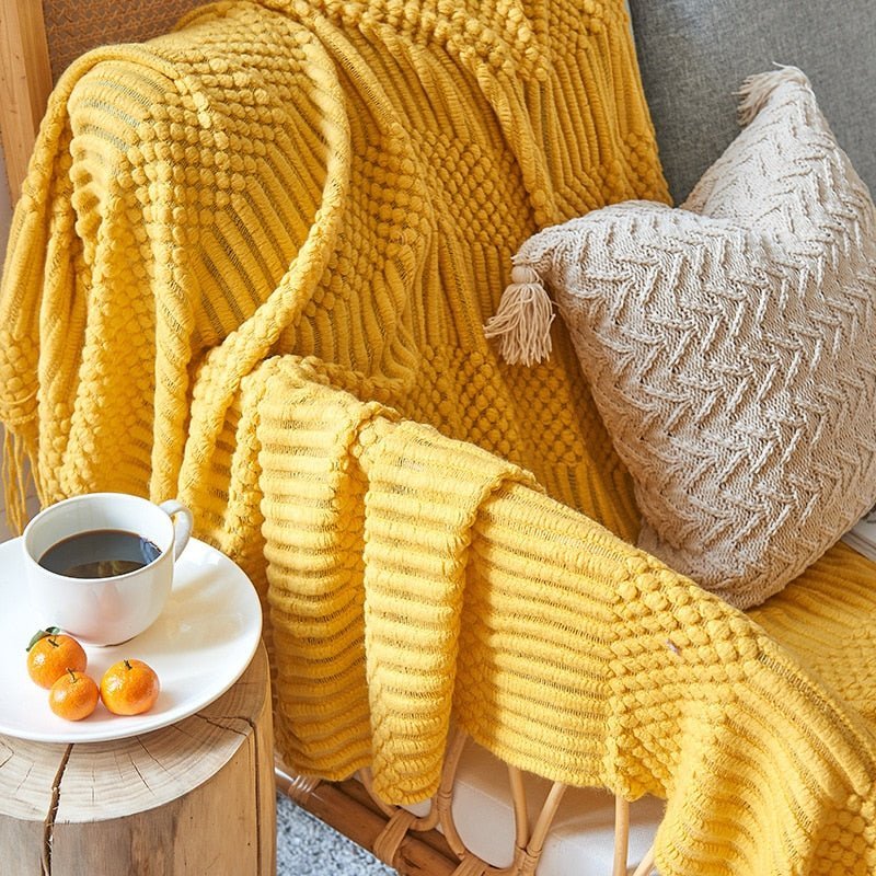 Cozy Knit Blanket for Sofa and Bed