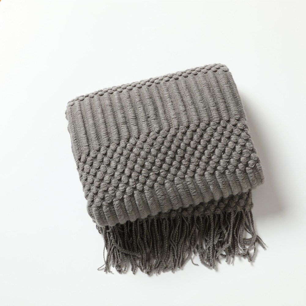 Cozy Knit Blanket for Sofa and Bed