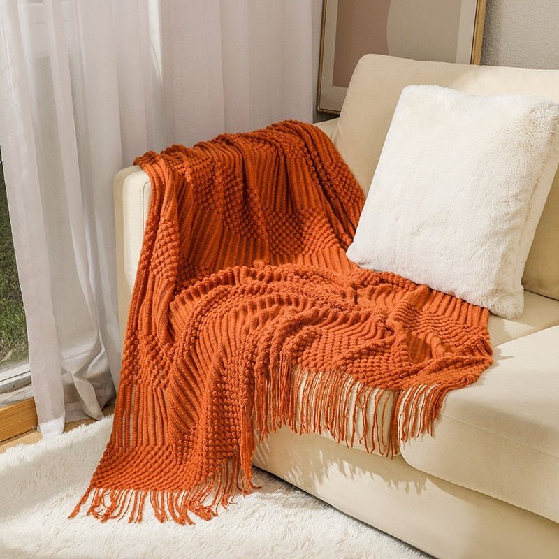 Cozy Knit Blanket for Sofa and Bed