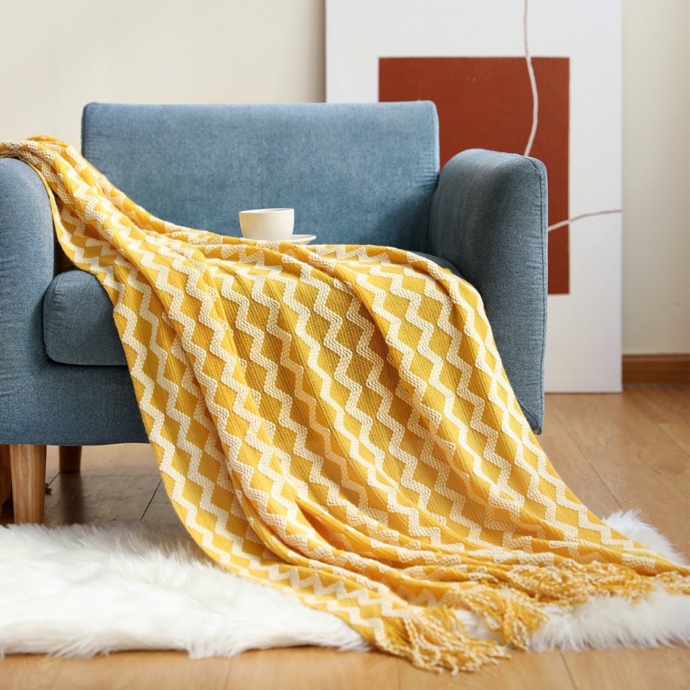 Cozy Knit Blanket for Sofa and Bed
