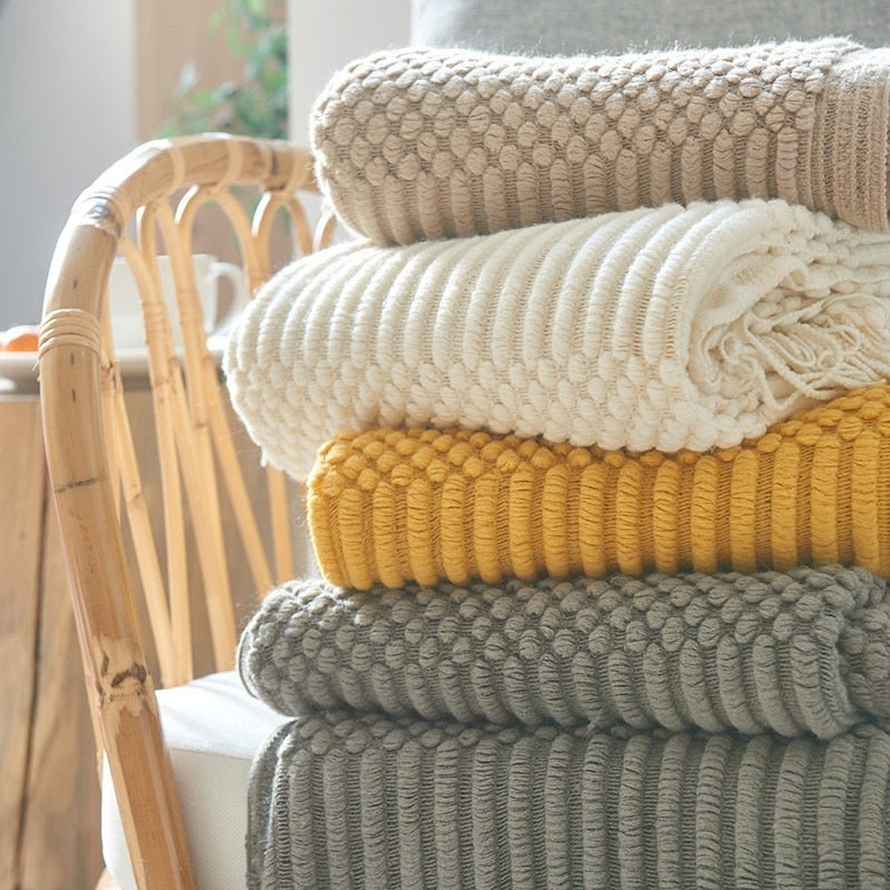 Cozy Knit Blanket for Sofa and Bed