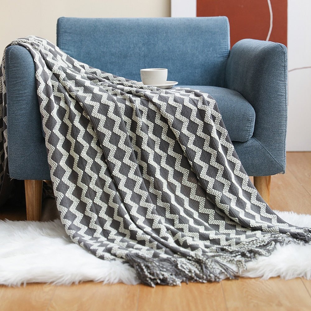 Cozy Knit Blanket for Sofa and Bed