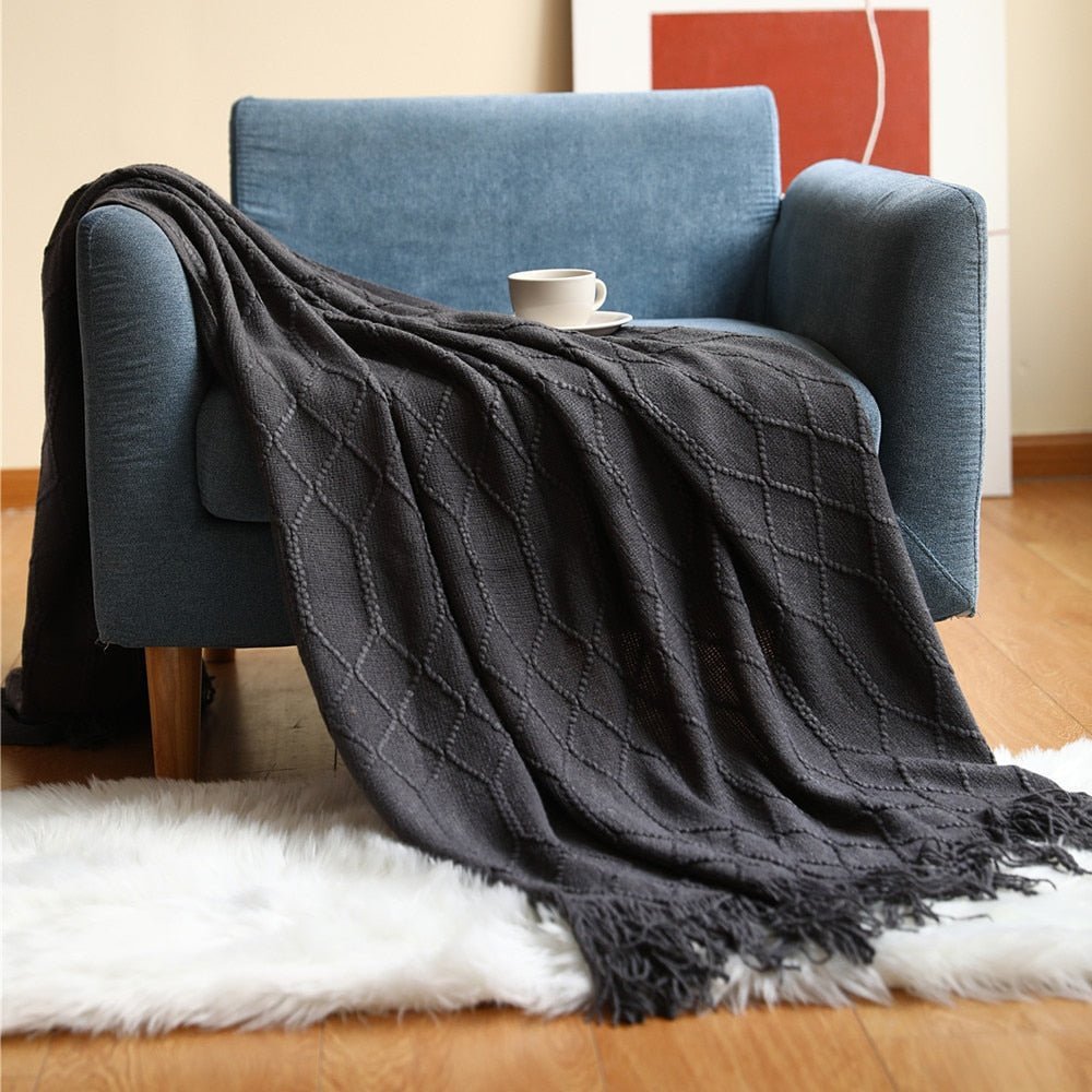 Cozy Knit Blanket for Sofa and Bed