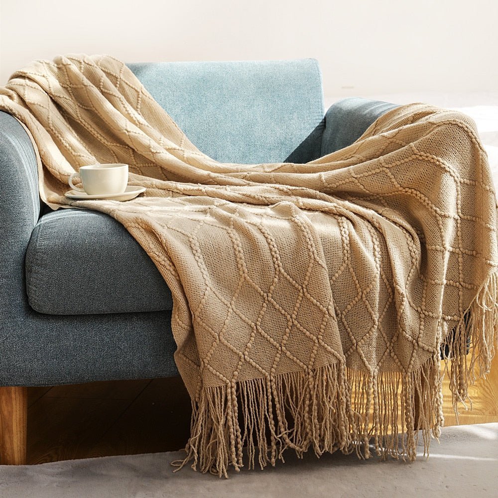 Cozy Knit Blanket for Sofa and Bed