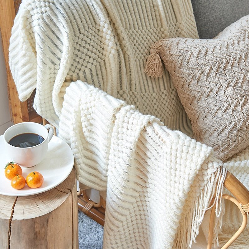 Cozy Knit Blanket for Sofa and Bed