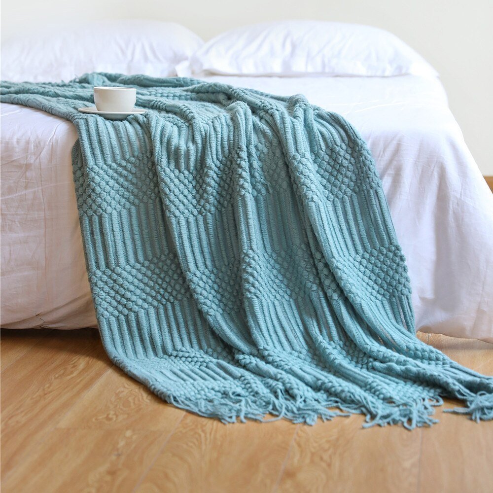 Cozy Knit Blanket for Sofa and Bed