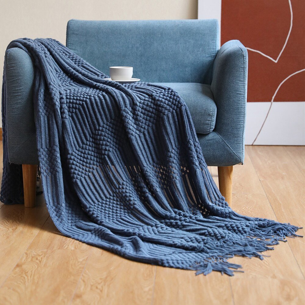Cozy Knit Blanket for Sofa and Bed