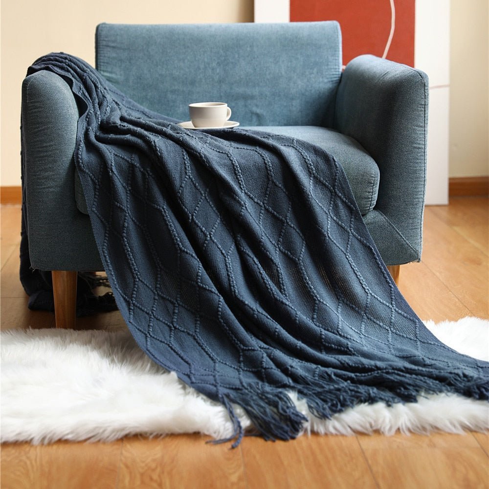 Cozy Knit Blanket for Sofa and Bed