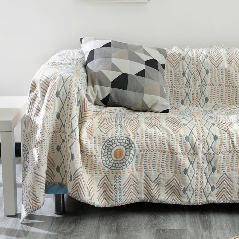 Reversible Cotton Striped Blanket – Ultra-Plush Sofa Cover, Decorative Throw for Cozy Comfort, Multiple Sizes Available 2