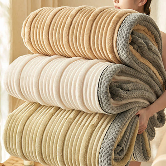 Soft fleece blanket in plain color