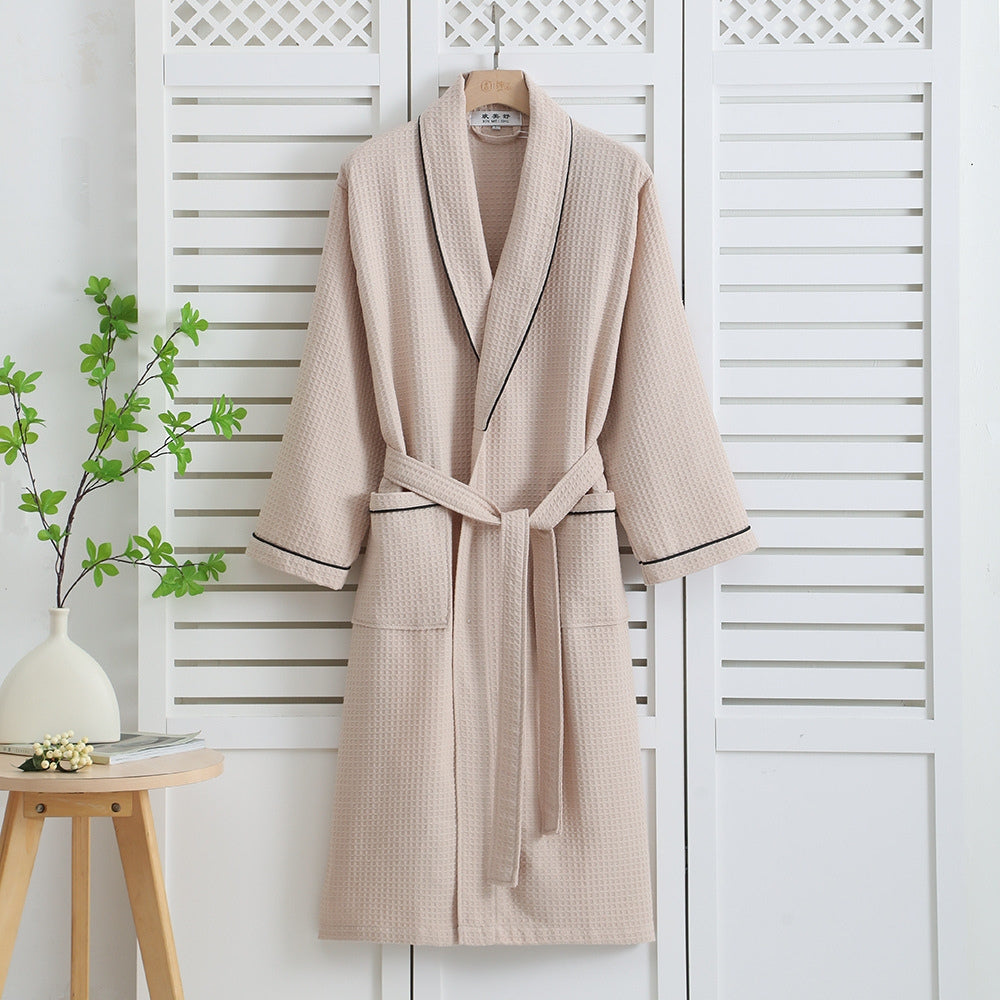 Luxury Cotton Bathrobe for Men and Women – Soft Waffle Weave, Absorbent, Comfortable Dressing Gown in Multiple Sizes 4