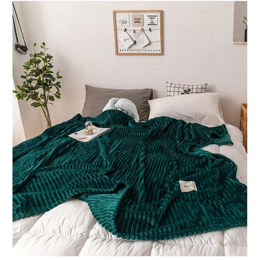 Warm autumn blanket made of flannel