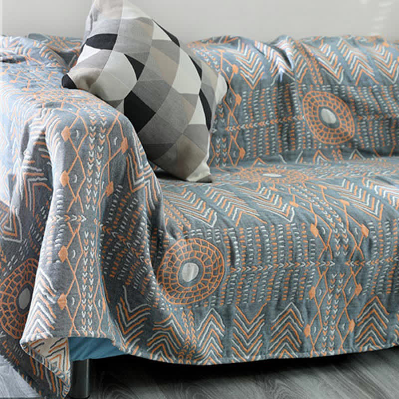 Reversible Cotton Striped Blanket – Ultra-Plush Sofa Cover, Decorative Throw for Cozy Comfort, Multiple Sizes Available 4