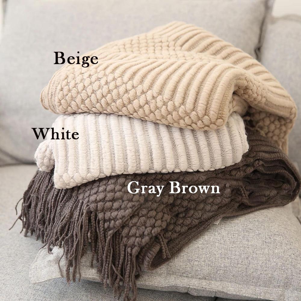 High-Quality Throw Blanket with Tassels