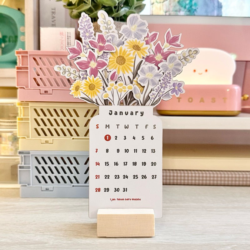 50% off - FloraPlan - Floral desk calendar - Limited Discount