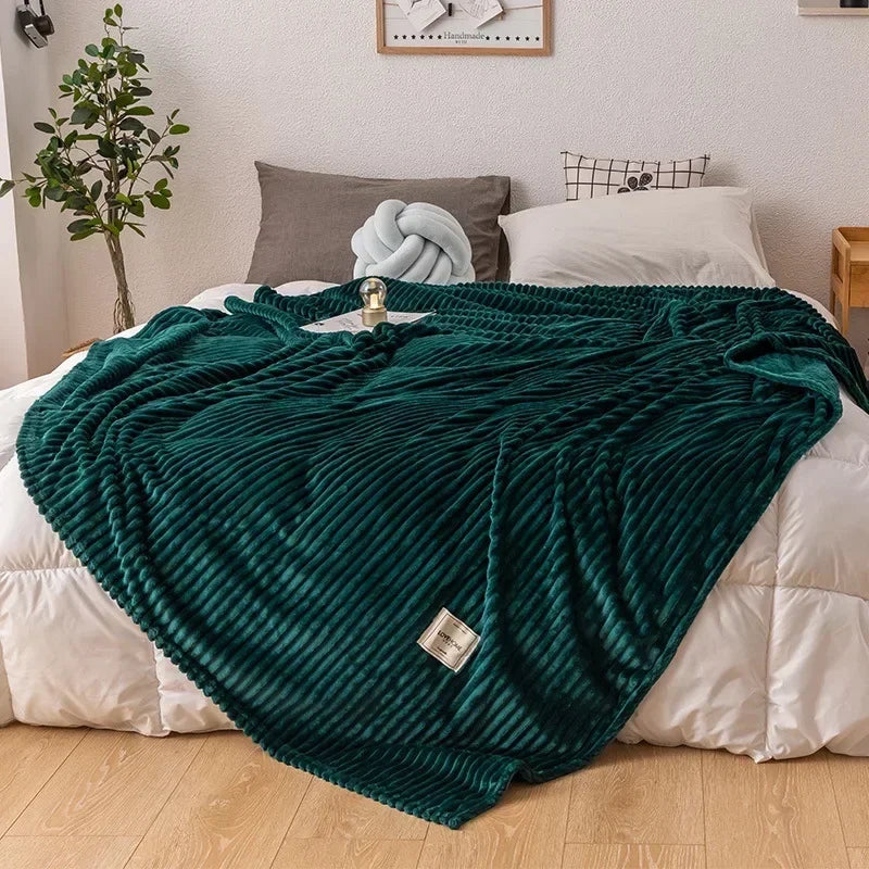 Warm autumn blanket made of flannel