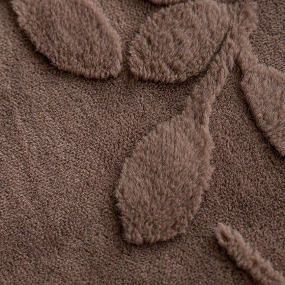 Pillowcase with Branch Pattern in Faux Fur