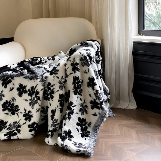 Orientally inspired mink blanket