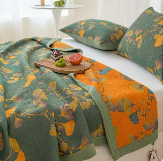 Reversible jacquard cotton quilt