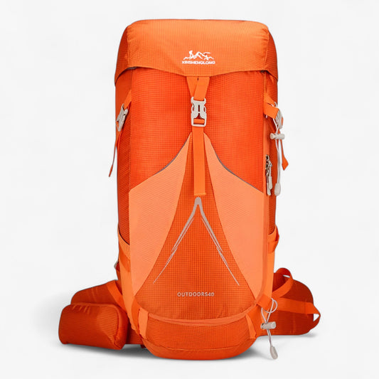 50L Durable Unisex Nylon Hiking Backpack with Ergonomic Design