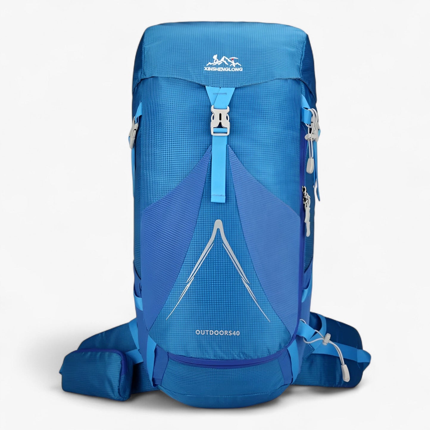 50L Durable Unisex Nylon Hiking Backpack with Ergonomic Design
